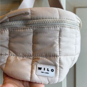 WILO Quilted Cream Crossbody Bag